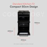 CFSPTC502BK 50cm Wide Freestanding Electric Twin Cavity Cooker, Combined 93 Litre Capacity with 4 Zone Solid Plate Top Hob Cooktop – in Black - Image 4