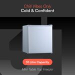 Small Table Top Mini Freezer in Silver 32 Litre - Image 2