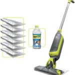 VacMop 2-in-1 Cordless Hard Floor Vacuum Spray Mop, 6x Disposable Pad Refills, 355ml Multi-Surface Floor Cleaner, Lightweight 1.5kg, Maintenance-Free Disposable Pads,…