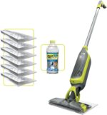 VacMop 2-in-1 Cordless Hard Floor Vacuum Spray Mop, 6x Disposable Pad Refills, 355ml Multi-Surface Floor Cleaner, Lightweight 1.5kg, Maintenance-Free Disposable Pads,…