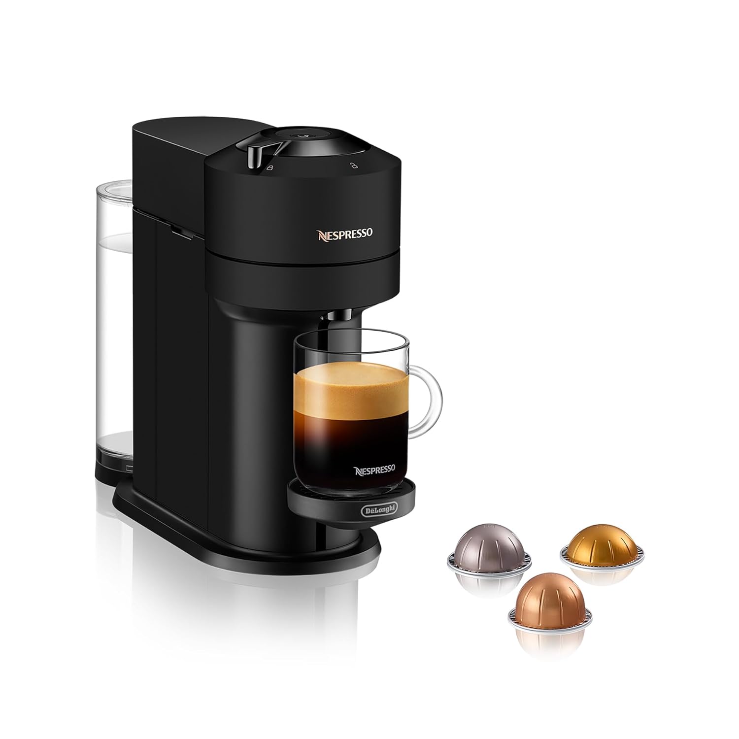 61ksdEVumL._SL1500_.jpg Vertuo Next ENV120.BM, Capsule Coffee Machine, Single-Serve Pod Coffee Machine, 5 Cup Sizes, Centrifusion Technology, Welcome Set Included, Matt Black - Image 1