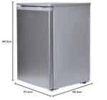 L255S Under Counter Larder Fridge, 55cm, 2 Adjustable Glass Shelves, Large Salad Drawer, Internal Light, Reversible Door, Adjustable Feet, Silver - Image 6