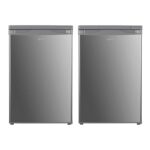 Freestanding Under Counter Larder Fridge & Freezer Set, Reversible Doors, 55cm Wide, Inox