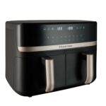 Hobbs Dual Air Fryer 9L Rapid Airfryer [Dual Basket/Zone, Low-Noise, 9 Programs] satisfry (Dishwasher safe drawers, Max 200℃, Oil Free Cooking, Roast, Bake, Grill, Keep…