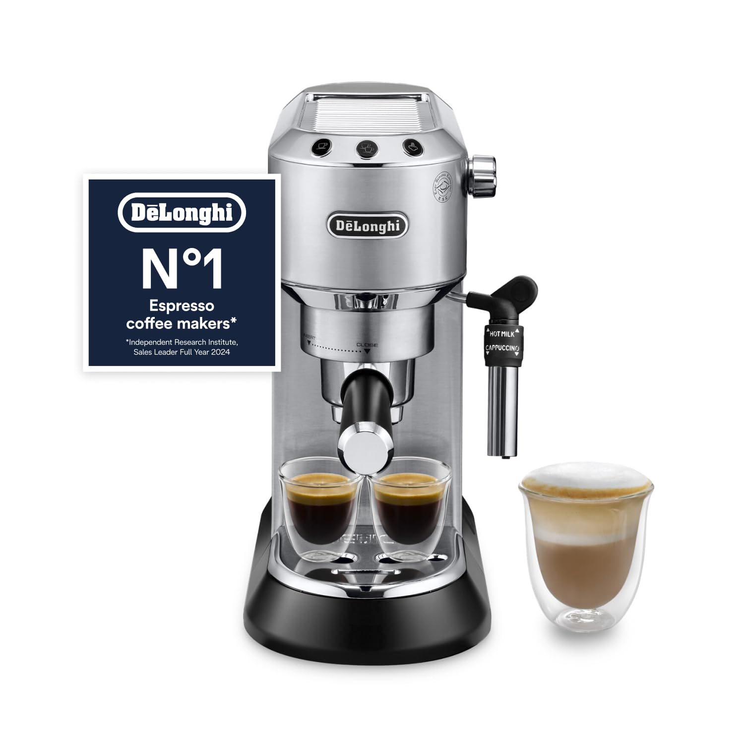 Version 1.0.0 Dedica Style, Traditional Pump Espresso Machine, Coffee and Cappuccino Maker, EC685M, Silver - Image 1