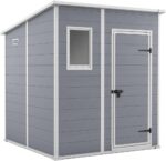 Garden Storage Shed 6 x 6 feet – Grey, 200.6 cm*183.5 cm*183.0 cm