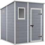 Garden Storage Shed 6 x 6 feet – Grey, 200.6 cm*183.5 cm*183.0 cm
