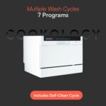 CTTD6WH Mini Counter Top Dishwasher in White – 6 Place Settings – Table Top – Compact Design – 6 Drying Settings – 7 Wash Cycles – ECO Friendly Mode - Image 5