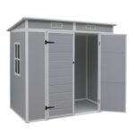 Panana Outdoor Garden Storage Shed, Grey, 6 x 4 ft；4.66 x 4ft ；5 x 2.6ft (6X4-B), NORTH27