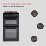 CFSPTC502BK 50cm Wide Freestanding Electric Twin Cavity Cooker, Combined 93 Litre Capacity with 4 Zone Solid Plate Top Hob Cooktop – in Black - Image 3