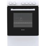 HES50W Electric Cooker – Freestanding 52 Litre Cooker with 4 Solid Plate Rings – Single Cavity Oven – 50cm, White