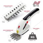 2-in-1 Cordless Hedge Trimmer & Grass Shear, 7.2V Rechargeable Lithium-Ion Battery 1500mAh, Small Hedge Trimmer Cordless with 2 Interchangeable Blades Mini Strimmer… - Image 7