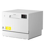 2026 New Upgraded Table Top Dishwasher with 6 Place Settings, Mini Countertop Dishwasher for Small Families, Couples, LED display, Delay Start, 47dB Quiet Noise, White - Image 2