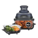 Portable Air Fryer, 3.8L, 4-in-1: Air Fry, Roast, Keep Warm, Recrisp, Space Saving Compact Design, 2x Removable Glass Containers & Lids, 1700W, Cyber Space Blue… - Image 2