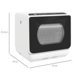 Table Top Dishwasher, Mini Countertop Dishwasher No Plumbing with Built-in 6L Water Tank, 6 Programs, Touch Control, LED Display, 4 Place Settings, Dual Water Supply and… - Image 7