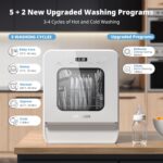 2025 NEW Upgraded Portable Dishwasher No Plumbing Table Top Dishwasher with 5L Tank, 9 Programs, 37 * 50cm Ultra-Narrow & Deep Design, 1-24H Delay Start & 360° Dual… - Image 2
