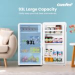 RCD93WH2UKRT(E) Under Counter Fridge Only, 93L Retro Freestanding Fridge with Chiller Box, Adjustable Thermostats, LED light, White - Image 3