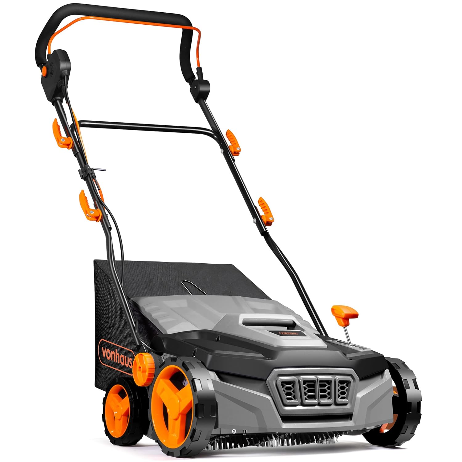 71-dHAV3FkL._SL1500_.jpg Artificial Grass Brush 1800W – Electric Lawn Sweeper Cleaner Machine, 45L Collection Bag, 12m Cable, 5 Adjustable Heights, 380mm Working Width, Foldable Handle - Image 1