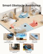 Tapo RV30 Max Plus 5300Pa Robot Vacuum Cleaner with Mop, LiDAR+IMU Dual Navigation, 5300Pa Hyper Suction, Auto-Empty, Robot Hoover, Auto-Charging Robotic Vacuums, Alexa & Google - Image 7