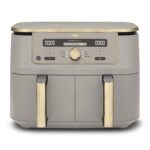 MAX Dual Zone Digital Air Fryer, 2 Drawers, 9.5L, 6-in-1, Uses No Oil, Air Fry, Max Crisp, Roast, Bake, Reheat, Dehydrate, Non-Stick, Dishwasher Safe Baskets, Stone Gold…