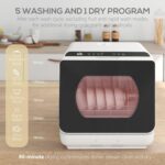 Table Top Dishwasher, Mini Countertop Dishwasher No Plumbing with Built-in 6L Water Tank, 6 Programs, Touch Control, LED Display, 4 Place Settings, Dual Water Supply and… - Image 4