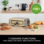 3-in-1 Toaster, Grill and Panini Press with Flip Design, 7 Cooking Functions, 7 Toast Shades, Includes Panini Press, Bake Tray and Crumb Tray, Stone Gold ST202UKSTGD - Image 2