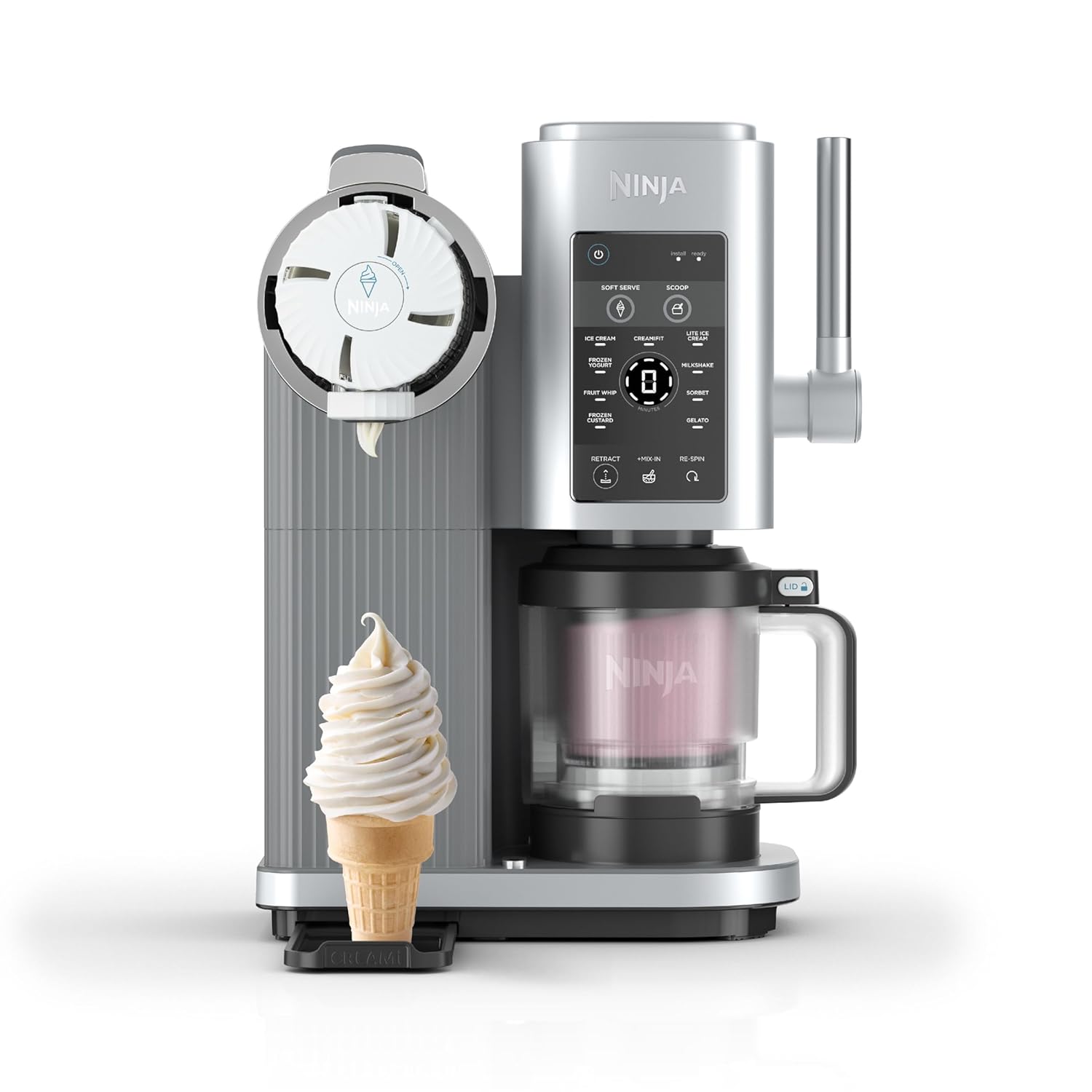 711luhlnr9L._SL1500_.jpg CREAMi Scoop and Swirl Soft Serve and Ice Cream Maker with 2x Tubs, 13 Functions, Makes Ice Cream, Soft Serve, Gelato, Sorbet, Milkshakes and More, Mix-In Option, Platinum… - Image 1