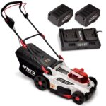 Cordless Lawnmower 40V – Brushless Motor Lawn Mower with 2x 4.0Ah Batteries & Dual Charger, 37cm Width, 6 Heights – Heavy Duty Lawnmower for Medium and Large Gardens – 35L…