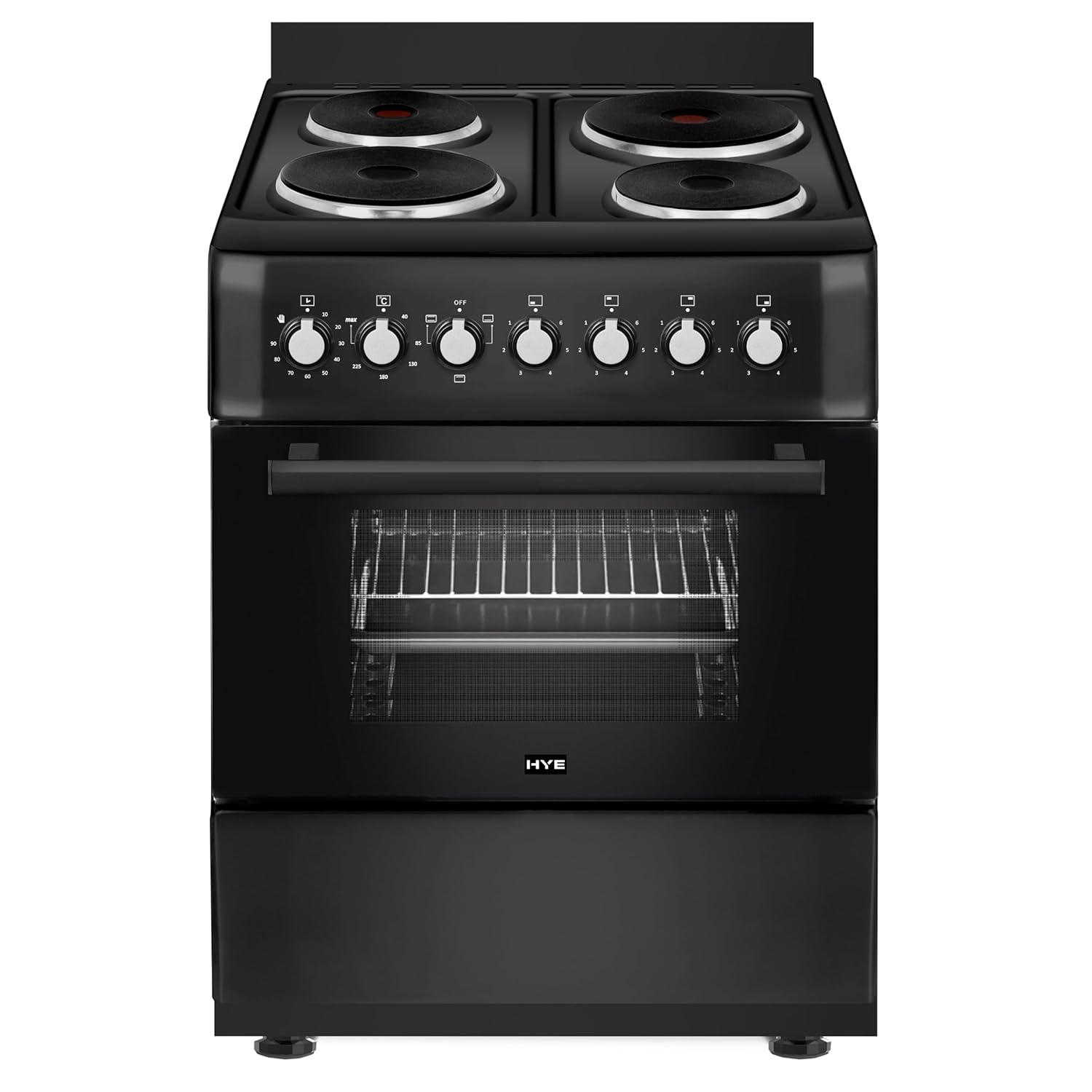 712rRfMUMbL._SL1500_.jpg Cooker – Electric Cooker, 4 Hotplates, 62L Electric Oven, Smart Cooking Controls & Programs, 60cm Width, Freestanding Design, Matte Black, Perfect For Family Homes – C01FS60E17 - Image 1