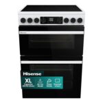 HDUKC60W 60cm Electric Cooker with Ceramic Hob-White, A Rated Double Oven 50L/80L [Energy Class A]