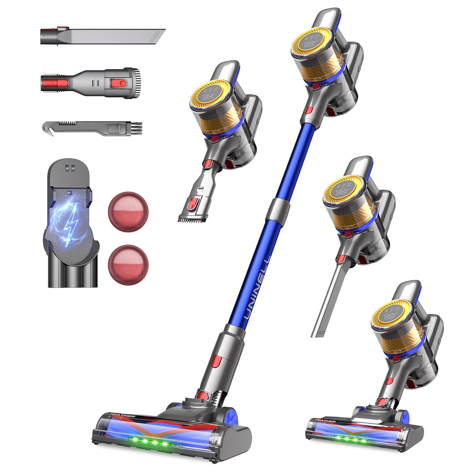 713HnLGuJKL._SL1500_.jpg Cleaner,Stick Vacuum 45KPA/450W/60min,Wall-mounted Charging/V-shaped Anti-Tangle,with Self-standing Function and Removable Battery,Vacuum Cleaner for Pet… - Image 1