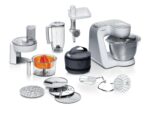 Line 7 in 1 Stand Mixer MUM58259GB with 11 accessories, 7 Speeds, dough hook, whisk, beater, blender, juicer, mincer, shredder, 1000W, White/Silver