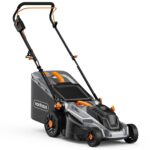 Lawnmower 1800W – Electric Corded Lawn Mower for all Types of Grass – 52L Collection Bag, 430mm Working Width, 12m Cable, Foldable Height Adjustable Handlebar, 5 Depth…