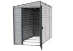 SideMate PLUS 4 x 8 (2.95 m2) Plastic Garden Shed with Metal Foundation Kit, Reversible Door, Strong Metal Roof Structure, Maintenance-Free Vinyl Shed – Dark Grey - Image 4
