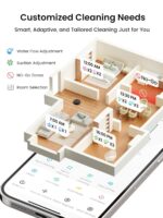 M2 Plus Robot Vacuum and Mop, Self-Emptying, 6000Pa Suction, 75-Day Hands-Free, dToF Laser Navigation, PSD Obstacle Avoidance, for Hard Floors & Carpets, WiFi 2.4G/5G, Black - Image 9