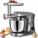 Vospeed Stand Mixer, 5.5L Food Mixers for Baking, 1500W Tilt-Head Electric Kitchen Mixer, Cake Mixers with Dough Hook, Whisk & Beater,Meat Grinder Attachment…(Black) - Image 9