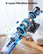 Cleaner, 600W 50KPA Stick Vacuum with Touch Screen, Up to 65 Mins Runtime, Powerful Vacuum with Rechargeable Wall Mount, Lightweight Vacuums for Hardwood Floor… - Image 7