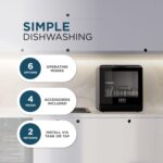 Mini Table Top Dishwasher, Touch Screen Countertop Dishwasher, 5L Built-in Water Tank No Plumbing, with Touch Control, LED Display, Drying Cycle & Fruit Wash - Image 3