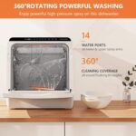 Table Top Dishwasher 6 Programs Mini Dishwasher with Touch Control, Auto-drying, Baby Care & Fruit Wash, Perfect for Small Families, Couples - Image 6
