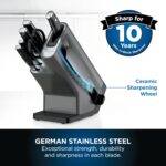 Foodi StaySharp Knife Block with Integrated Sharpener 5 Knives and Scissors (1 pair), Sharp 6-Piece Knife Set Chef, Bread, Slicing, Utility, Paring Knives & Scissors,… - Image 4