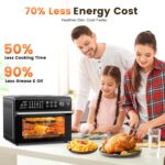 30L Air Fryer Oven, 18 in 1 Presets Dual-Cook Function Air Fryer, 360°Hot Air Circulation Technology/Digital Knob/LED Touch Panel/Timer & Temperature Control, Oil-Less Cooking,… - Image 6
