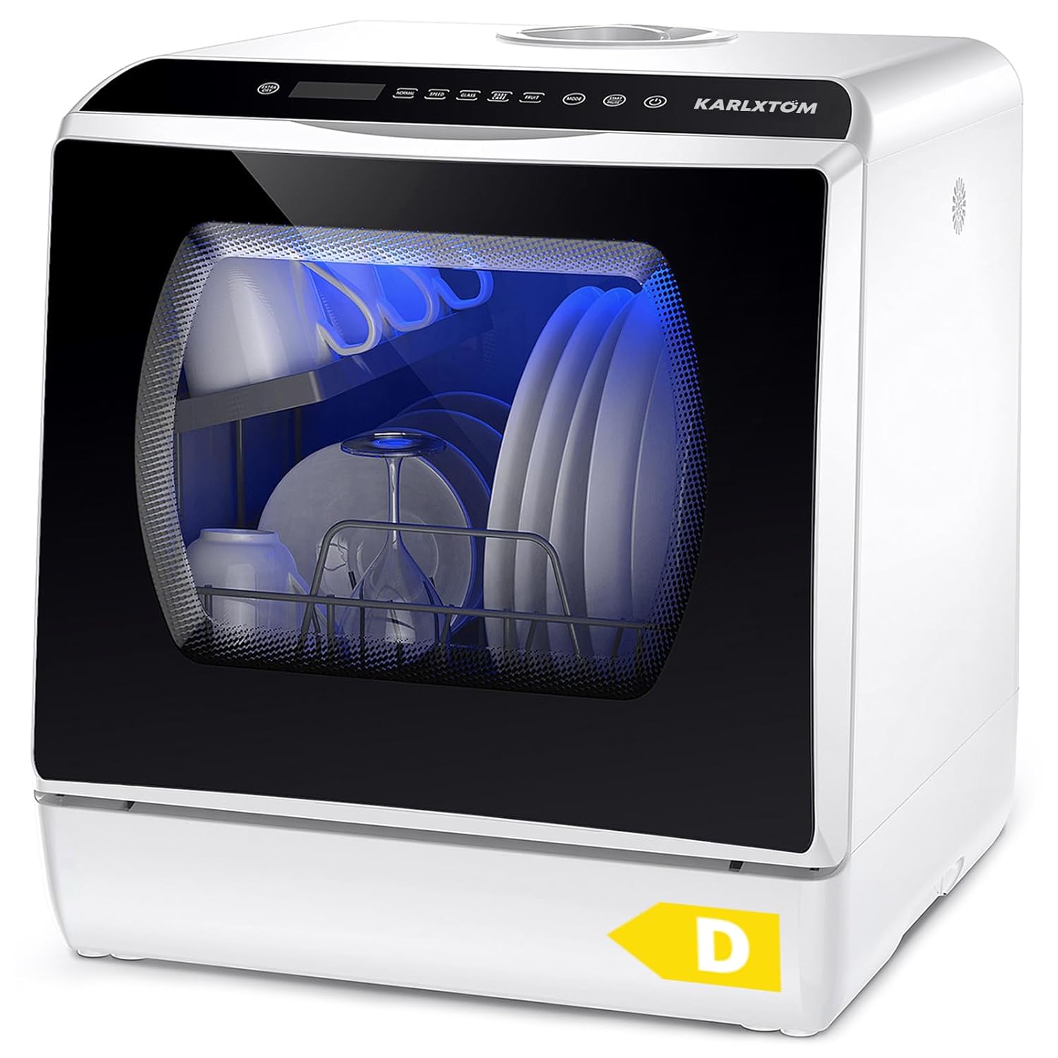 71AAfD-8NSL._SL1500_.jpg Table Top Dishwasher 6 Programs Mini Dishwasher with Touch Control, Auto-drying, Baby Care & Fruit Wash, Perfect for Small Families, Couples - Image 1