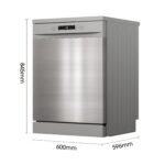 HS622E90XUK Freestanding Standard Dishwasher 85cm High- Stainless Steel – E Rated, Silver, 24 x 23 x 33 inches (L x W x H) [Energy Class E] - Image 2