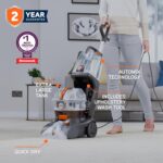 Rapid Power Revive Carpet Cleaner Machine, Rug, Upholstery, Car, Stair Upright Shampooer Washer, Handheld Spot Cleaning Wash Tool, Solution, 1200W, Grey/Orange, CWGRV011 - Image 2