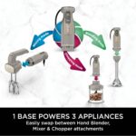 3-in-1 Hand Blender, Hand Mixer & Chopper with Gradual Start, 2 Blending and 5 Mixing Speeds to Chop, Mix, Knead, Blend and more, Dishwasher Safe Parts, 850W, Stone… - Image 3