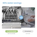 2026 New Upgraded Table Top Dishwasher with 6 Place Settings, Mini Countertop Dishwasher for Small Families, Couples, LED display, Delay Start, 47dB Quiet Noise, White - Image 9
