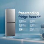 MC55240ES 55cm Freestanding 252L 50/50 Fridge Freezer – LED Lighting, Silver – E Rated, H174.3 x W55.4 x D55.8 (cm) - Image 2