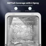 2025 NEW Upgraded Portable Dishwasher No Plumbing Table Top Dishwasher with 5L Tank, 9 Programs, 37 * 50cm Ultra-Narrow & Deep Design, 1-24H Delay Start & 360° Dual… - Image 5