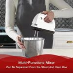 Stand Mixers, 7 Speeds With 3QT Stainless Steel Bowl, Stand and Hand Mixer with Dough Hook, Whisk, Mixing Beater for Baking, Cake, Cookie, Kneading (HP2) - Image 8