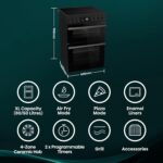 HDUKC60B 60cm Electric Cooker with Ceramic Hob-Black, A Rated Double Oven 50L/80L [Energy Class A] - Image 2